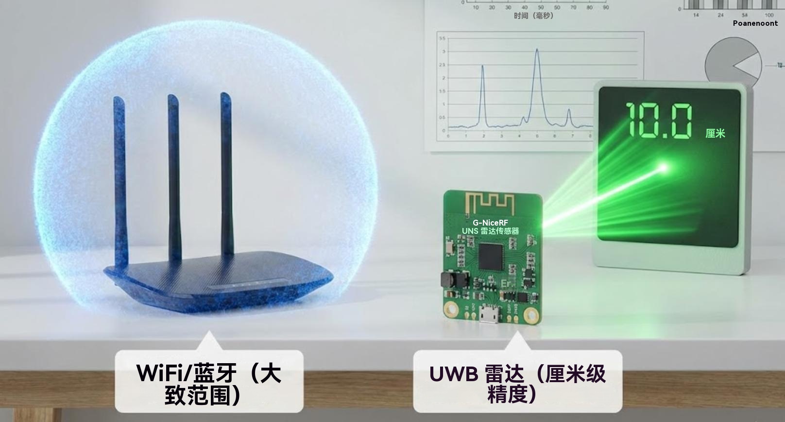 UWB 雷达厘米级精度 vs. WiFi 近似范围