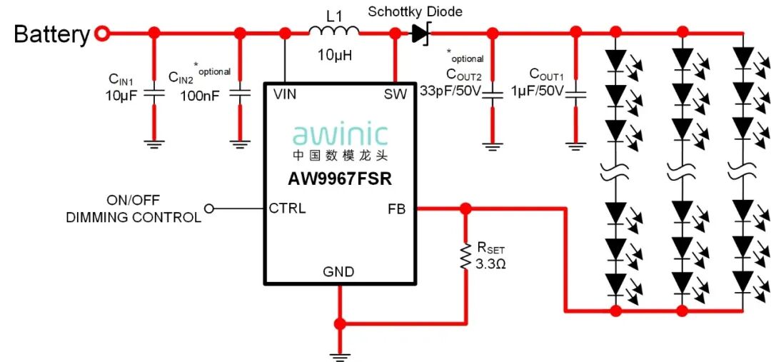 艾为电子AW9967FSR：高效升压型WLED驱动芯片详解