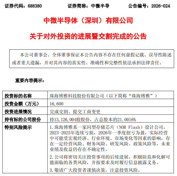 1.66亿！珠海存储芯片公司获龙头企业入股！