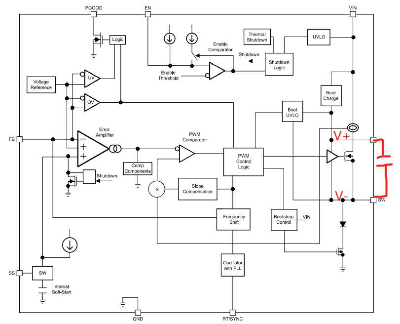buck芯片SW引脚为什么要接一个100nF电容？